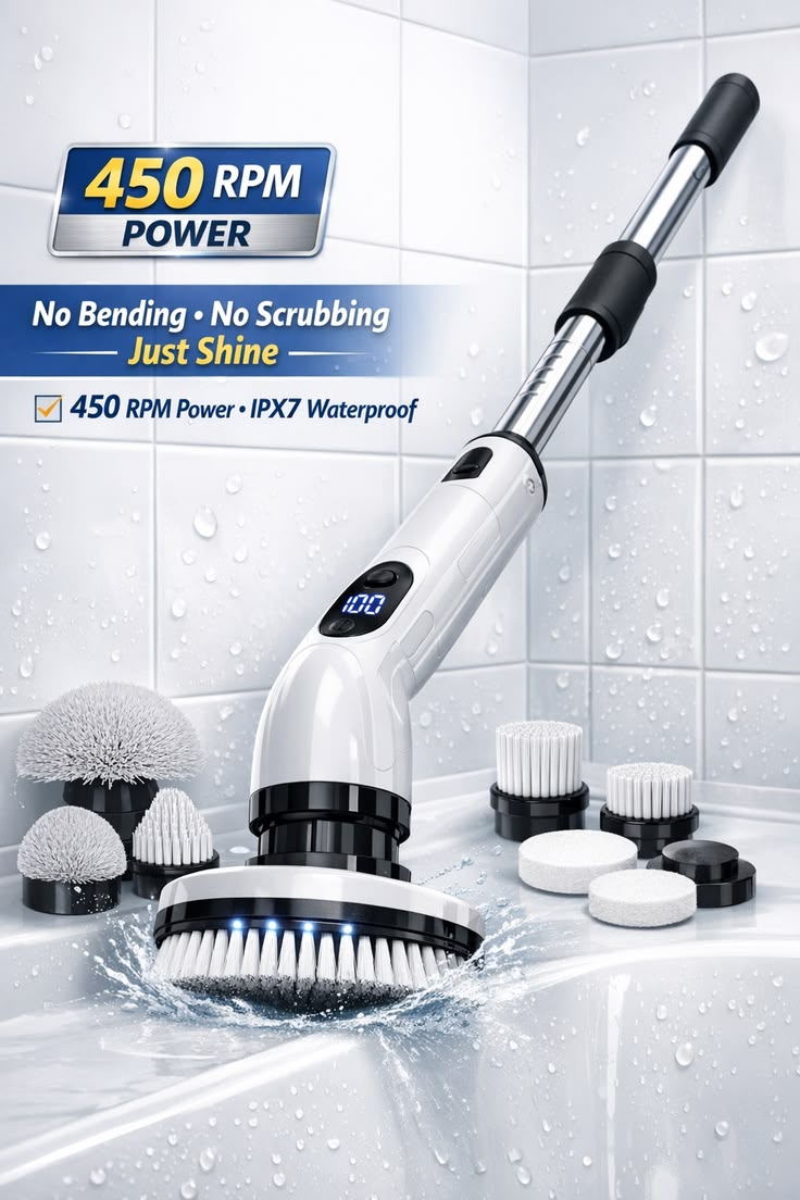 Electric Spin Scrubber – Powerful Cordless Cleaning Brush